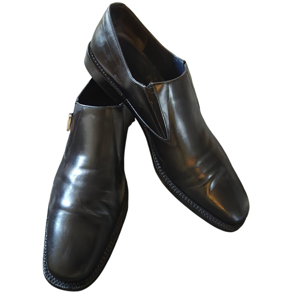Salvatore Ferragamo Single Monk Strap Dress shoes Men's 12D Black - Picture 3 of 11